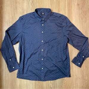 Faherty Men's Navy Button-Down Shirt